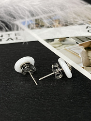 Пусеты Керамика белый 3