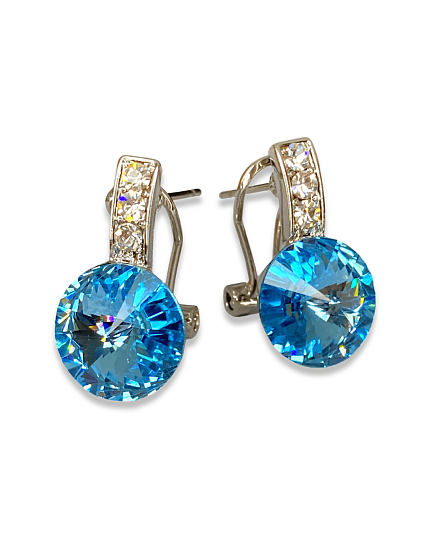 Серьги BluC rivoli 10mm aquamarine