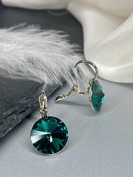Серьги RIVOLI 12 с австрийскими кристаллами emerald 4