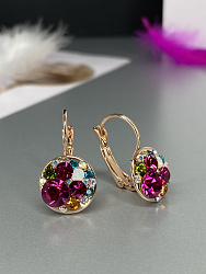 Серьги Rivolo fuksia mix Au 2