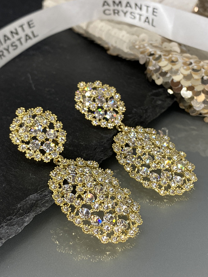 Серьги KR Gloria crystal Au