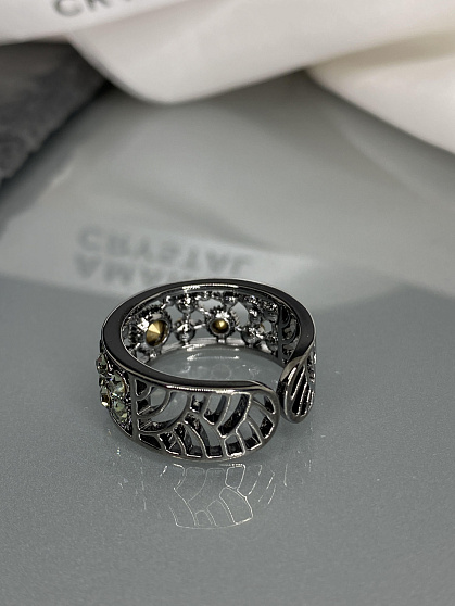 Кольцо Fashion  bl diamon /jet
