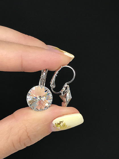 Серьги RIVOLI 12 mm с австрийскими кристаллами crystal