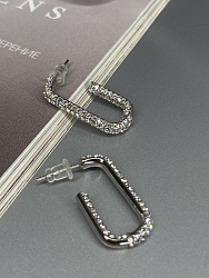 Серьги полукольца strass (мелкие стразы) 3