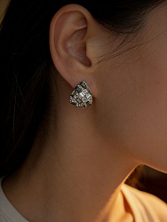 Серьги Fashion mini Baget bl diamond 1