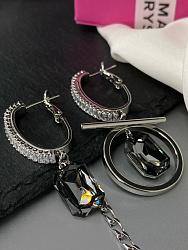 Серьги Capri/baget Asimetria silver 3