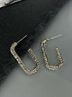 Серьги полукольца Lux bl diamond (мелкие стразы)
