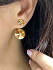 Серьги KR Roncato 14мм с австрийскими кристаллами gold Au