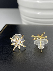 Серьги Bluc Звездочки crystal Au  1
