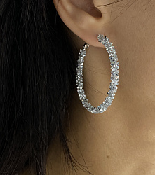 Серьги IREN кольца россыпь crystal 4,5см 2