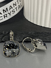 Серьги IVONN izzy 12mm с австрийскими кристаллами silver night