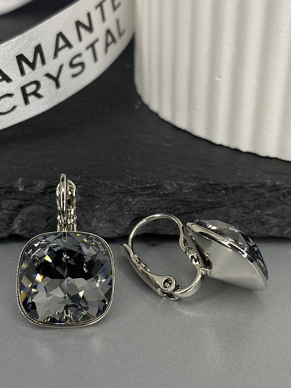 Серьги IVONN izzy 12mm с австрийскими кристаллами silver night
