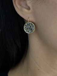 Серьги IREN black diamond Au 1