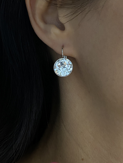 Серьги ASSOL 14mm с австрийскими кристаллами crystal