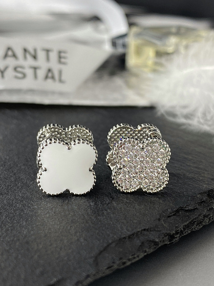 Серьги klever crystal/white