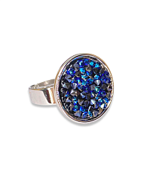 Кольцо IREN bermuda blue с синими кристаллами 