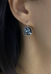 Серьги IVONN izzy 12mm с австрийскими кристаллами silver night