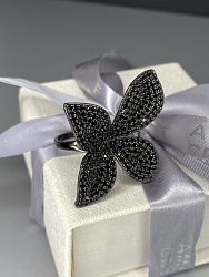 Кольцо DAZZ Flower jet 4см 2