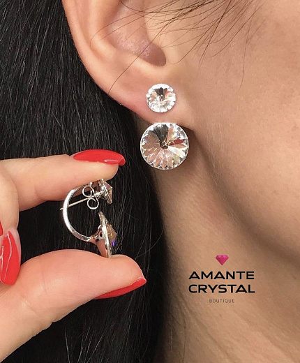 Серьги Roncato 14мм с австрийскими кристаллами crystal