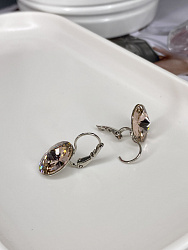 Серьги RIVOLI 14mm с австрийскими кристаллами vintage rose 3