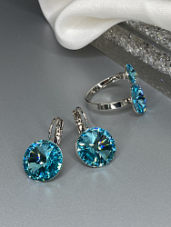 Серьги RIVOLI 14mm light turquoise 3