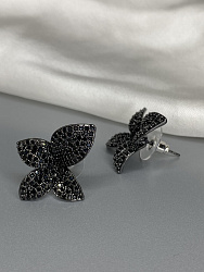 Серьги DAZZ Flower jet (2 ,5cm) 2