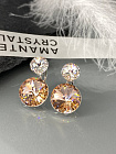 Серьги Roncato 14мм с австрийскими кристаллами vintage rose/crystal