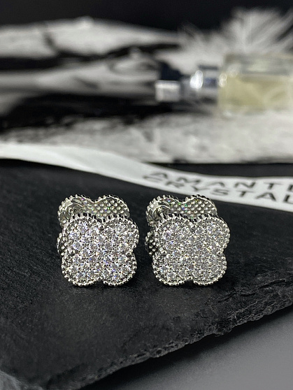 Серьги klever crystal/white