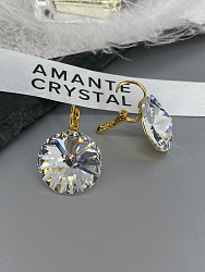 Серьги RIVOLI 18mm  с австрийскими кристаллами crystal Au 4