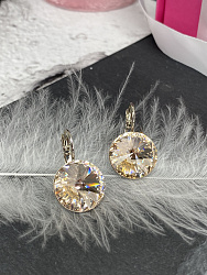 Серьги RIVOLI 14mm с австрийскими кристаллами silk 2