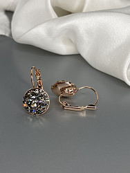 Серьги Rivolo black diamond Au 3