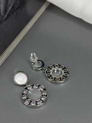 Серьги Flower white (эмаль) 1