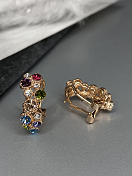 Серьги Color mix покрытие желтое золото 4