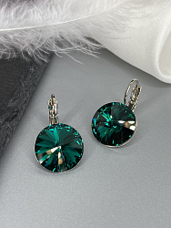 Серьги RIVOLI 14 mm emerald 4