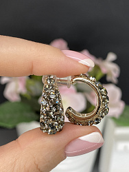 Серьги KR Fashion mini black diamond 1