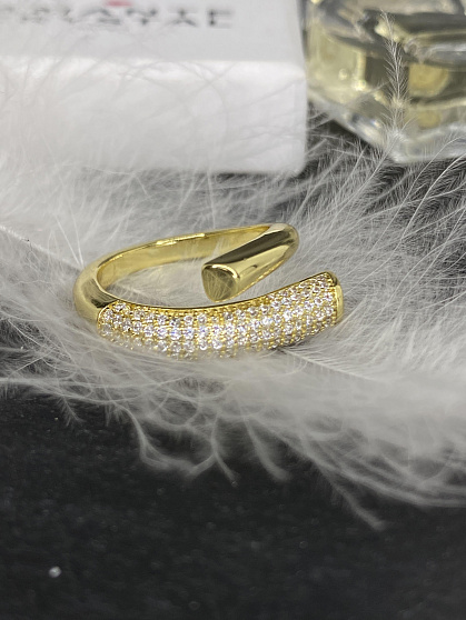 Кольцо Kiss crystal Au