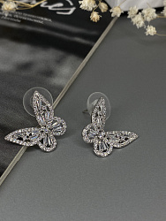 Серьги Бабочки mini с Цирконами crystal 1