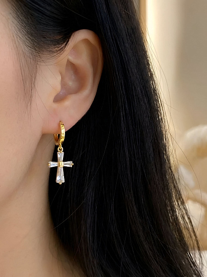 Серьги Bluc крестики Au