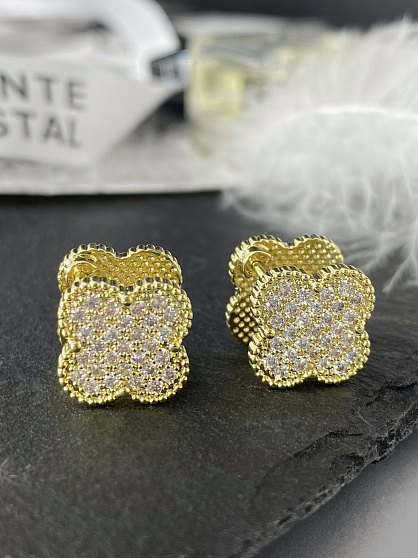 Серьги Klever crystal/jet Au