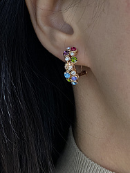 Серьги Color mix покрытие желтое золото 1