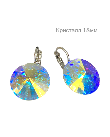 Серьги RIVOLI 18mm с австрийскими кристаллами AB