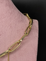 Колье Цепь Lux покрытие желтое золото 3