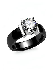 Кольцо керамика Brill черное 18р