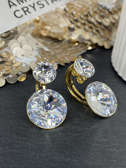 Серьги Roncato 14мм с австрийскими кристаллами crystal Au