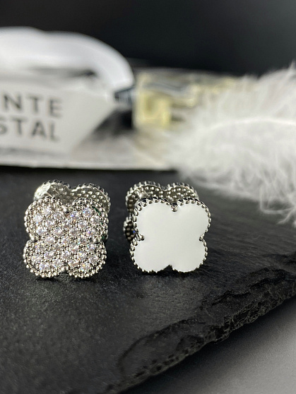 Серьги klever crystal/white
