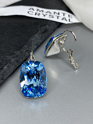 Серьги CAPRI 18mm aquamarine 3