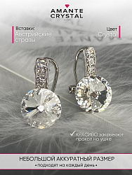Серьги BluC rivoli 10mm crystal 3