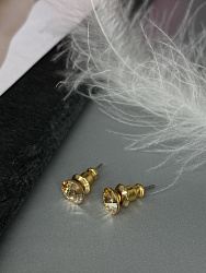 Пусеты 6 mm gold Au 3