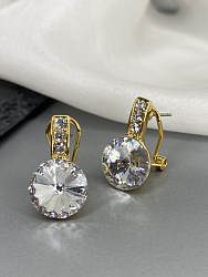 Серьги BluC rivoli 10mm crystal Au 4