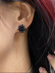 Серьги Ежик jet (гвоздик) 1